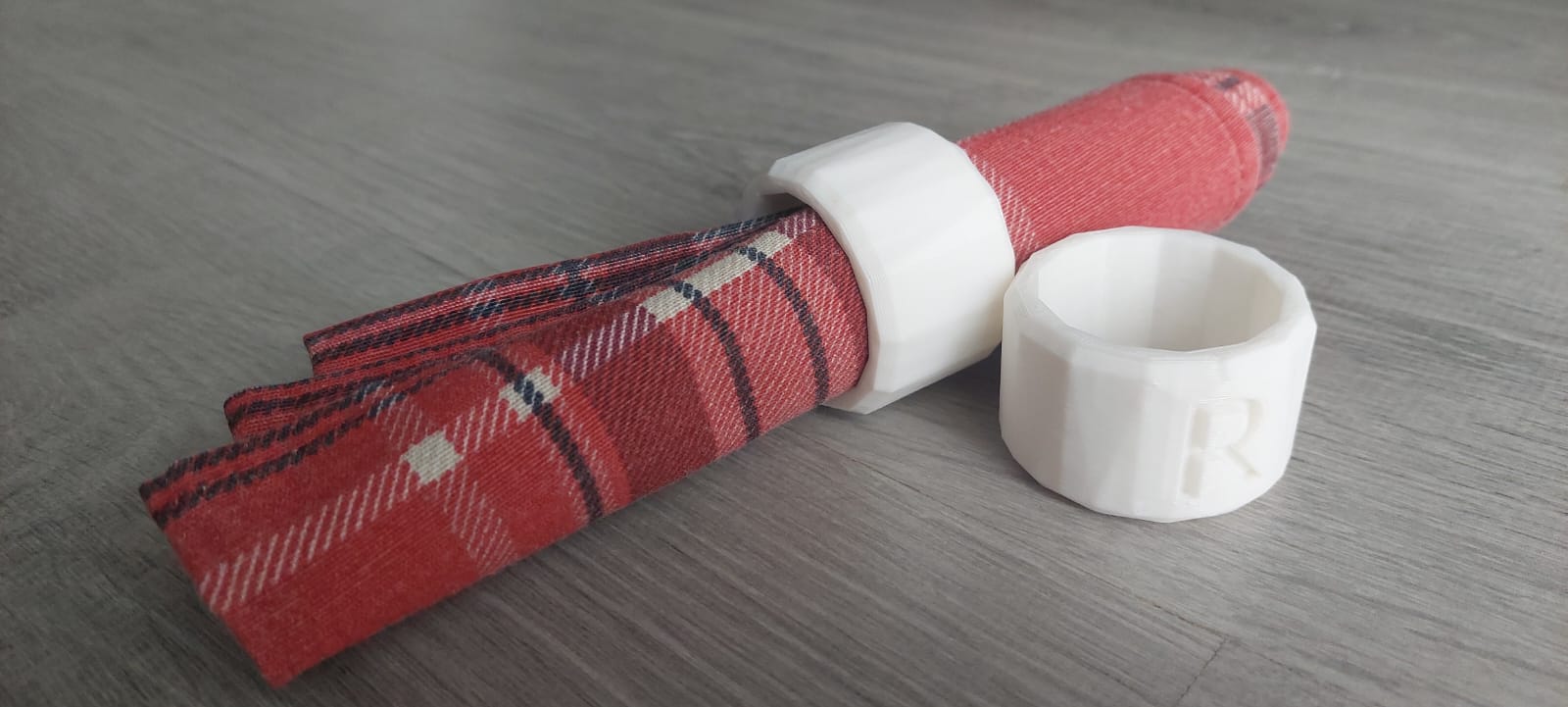 Low Poly Modern Minimalistic Napkin Rings With Letters:  R S C M P