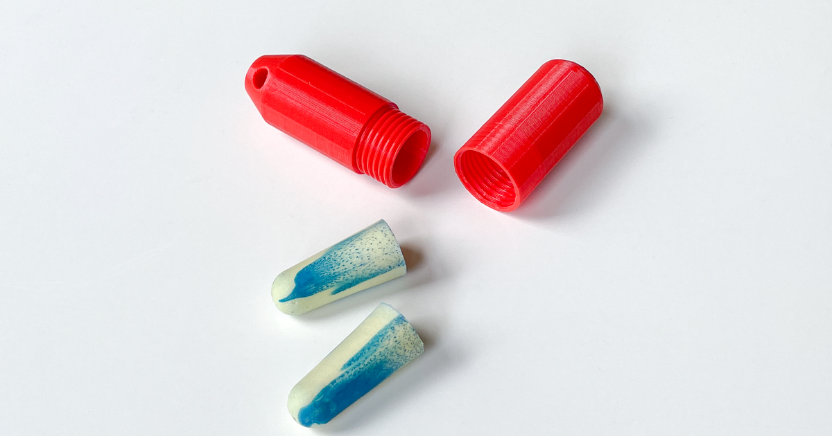 Earplug keychain container by kvriet Download free STL model