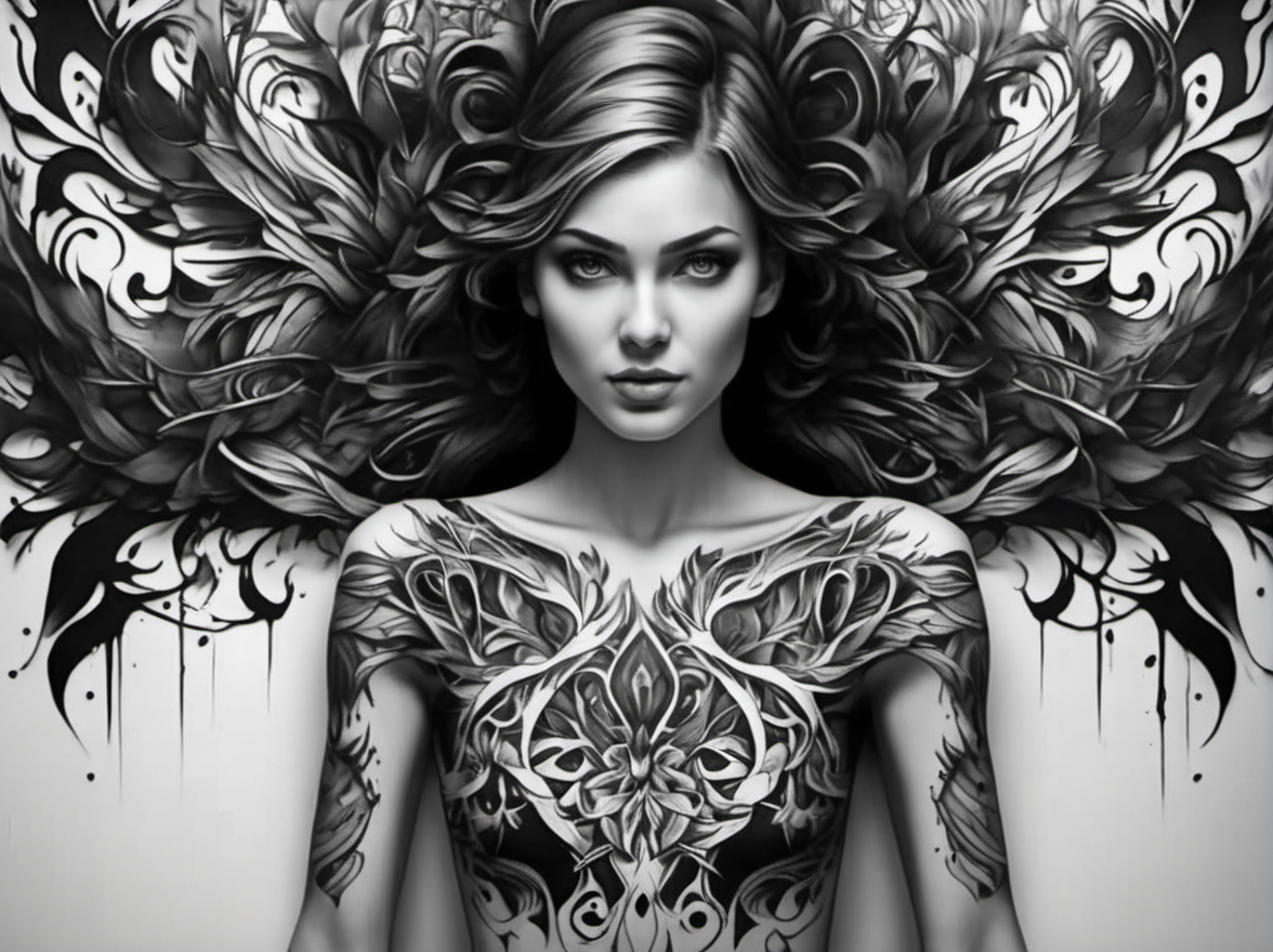 Woman in Wall Tattoo Art - Hueforge - Filament Paintinng