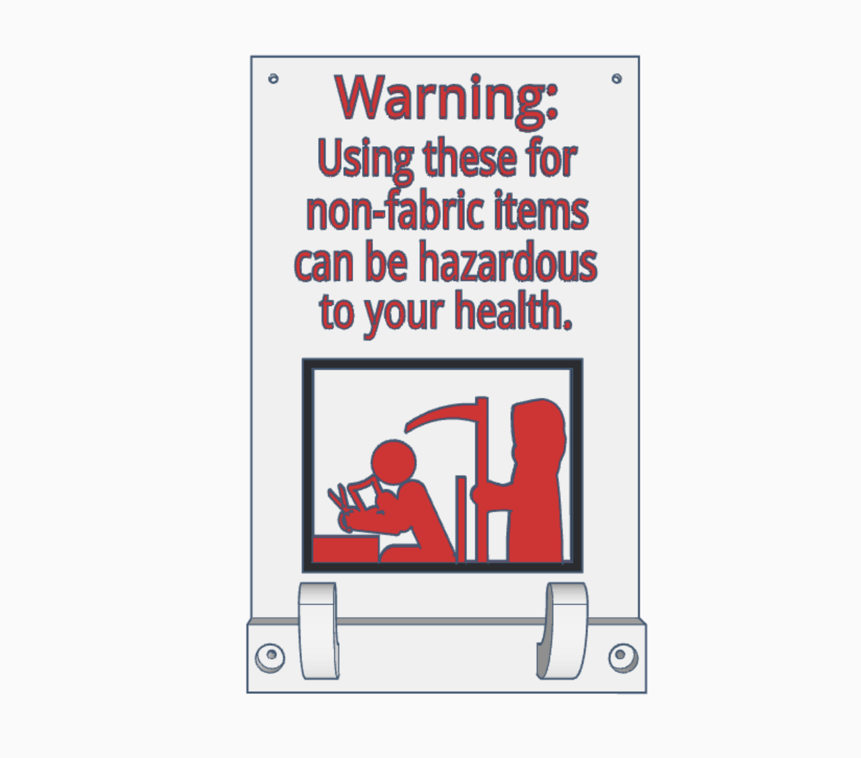 Fabric Scissors Holder with funny warning label.