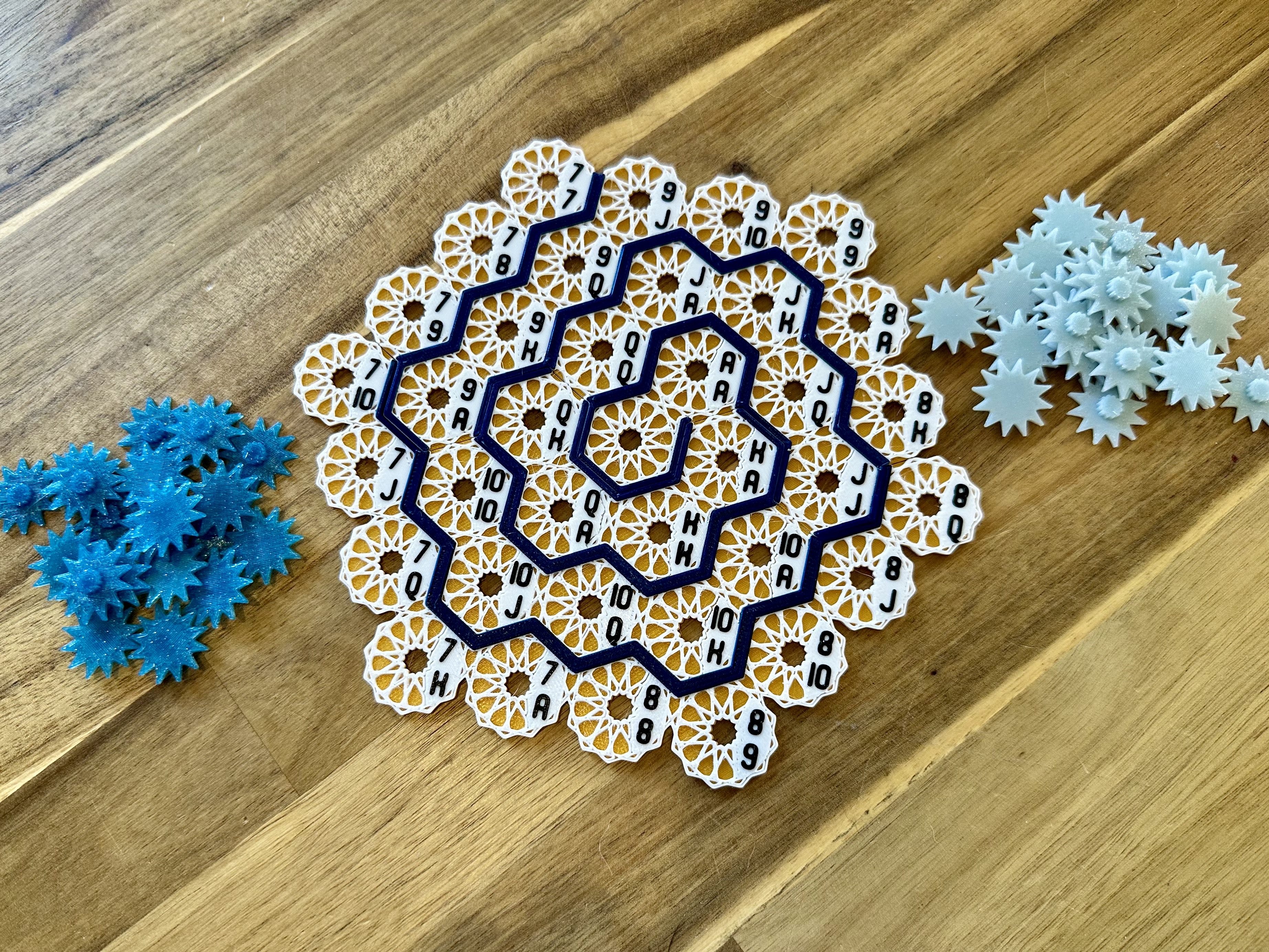 Spiral Trick-Taking and Solitaire Game Board and Pieces