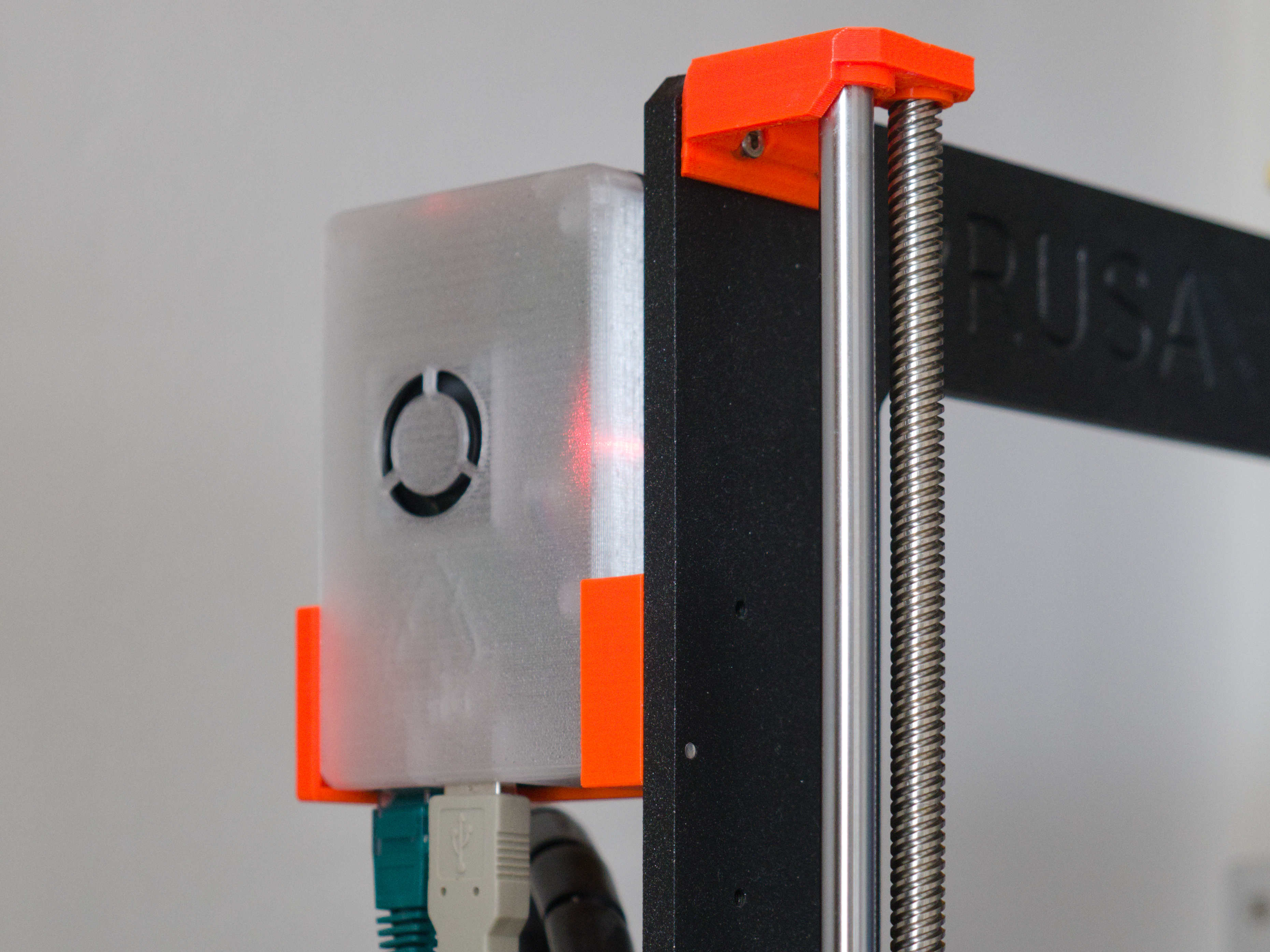 Prusa i3 Mount for OzRocky's Pi 3 Case with POE+ HAT