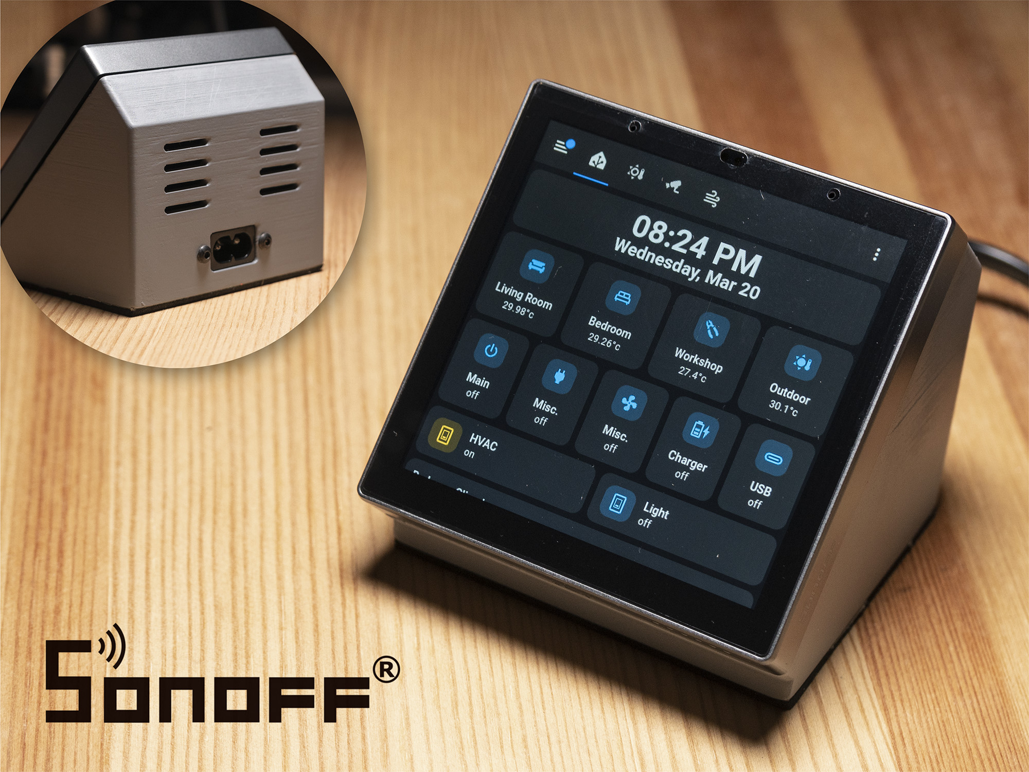 Sonoff NSPanel Pro Mobile Enclosure with AC Inlet Socket