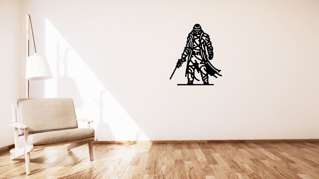 Post-apocalyptic soldier wall or table decoration