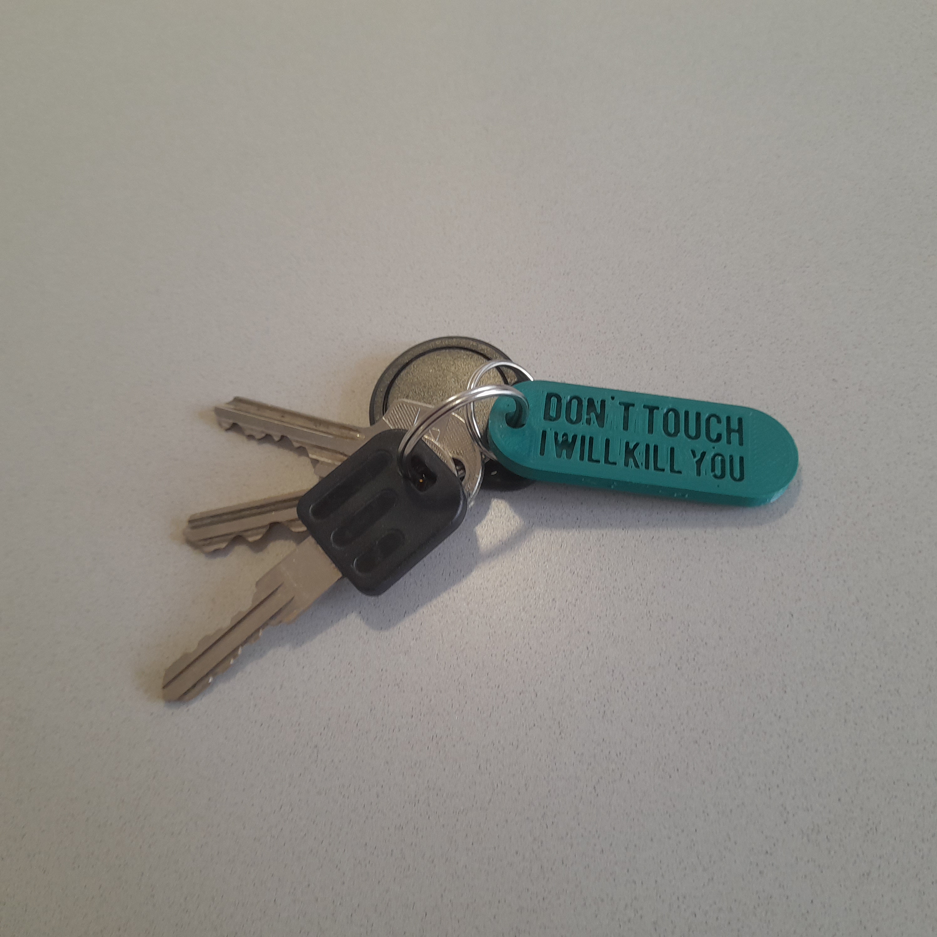 Don't touch I will kill you keychain