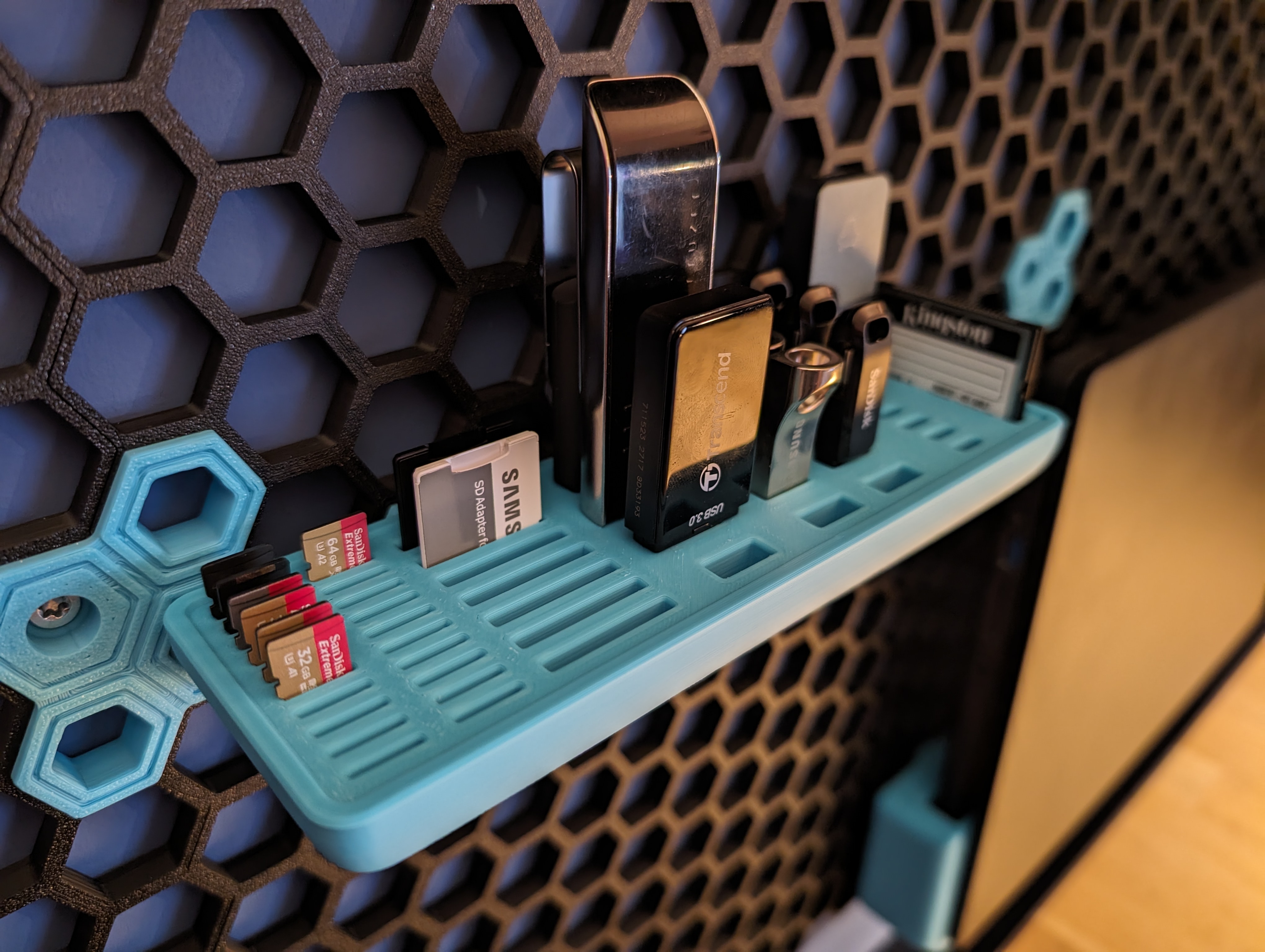 Honeycomb Storage Wall - SD Card and USB Rack by gomaed | Download free ...
