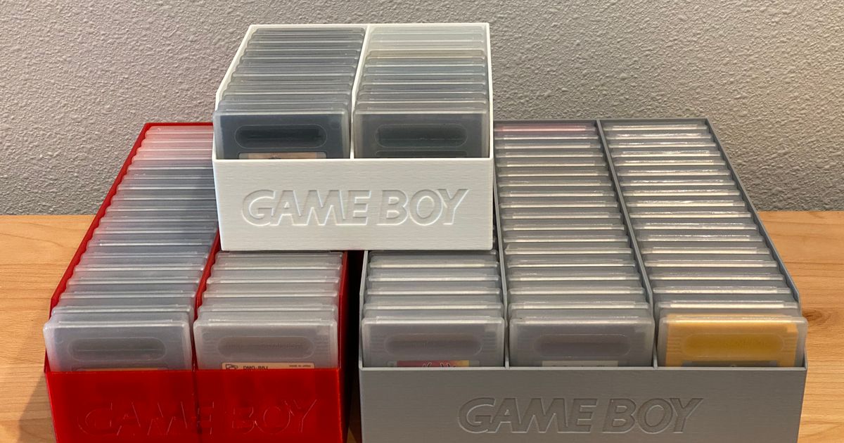 Game Boy Cartridge Storage Tray for OEM Cases (3 Sizes) by BlueShell3D Download free STL model