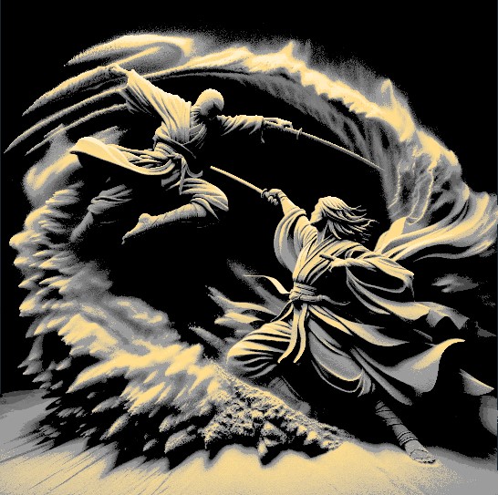 Sandmurai Fight Scene 1 " Filament Painting "
