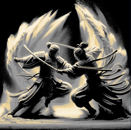 Sandmurai Fight Scene 2 " Filament Painting "