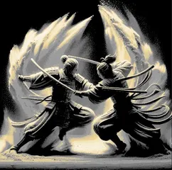Sandmurai Fight Scene 2 " Filament Painting "