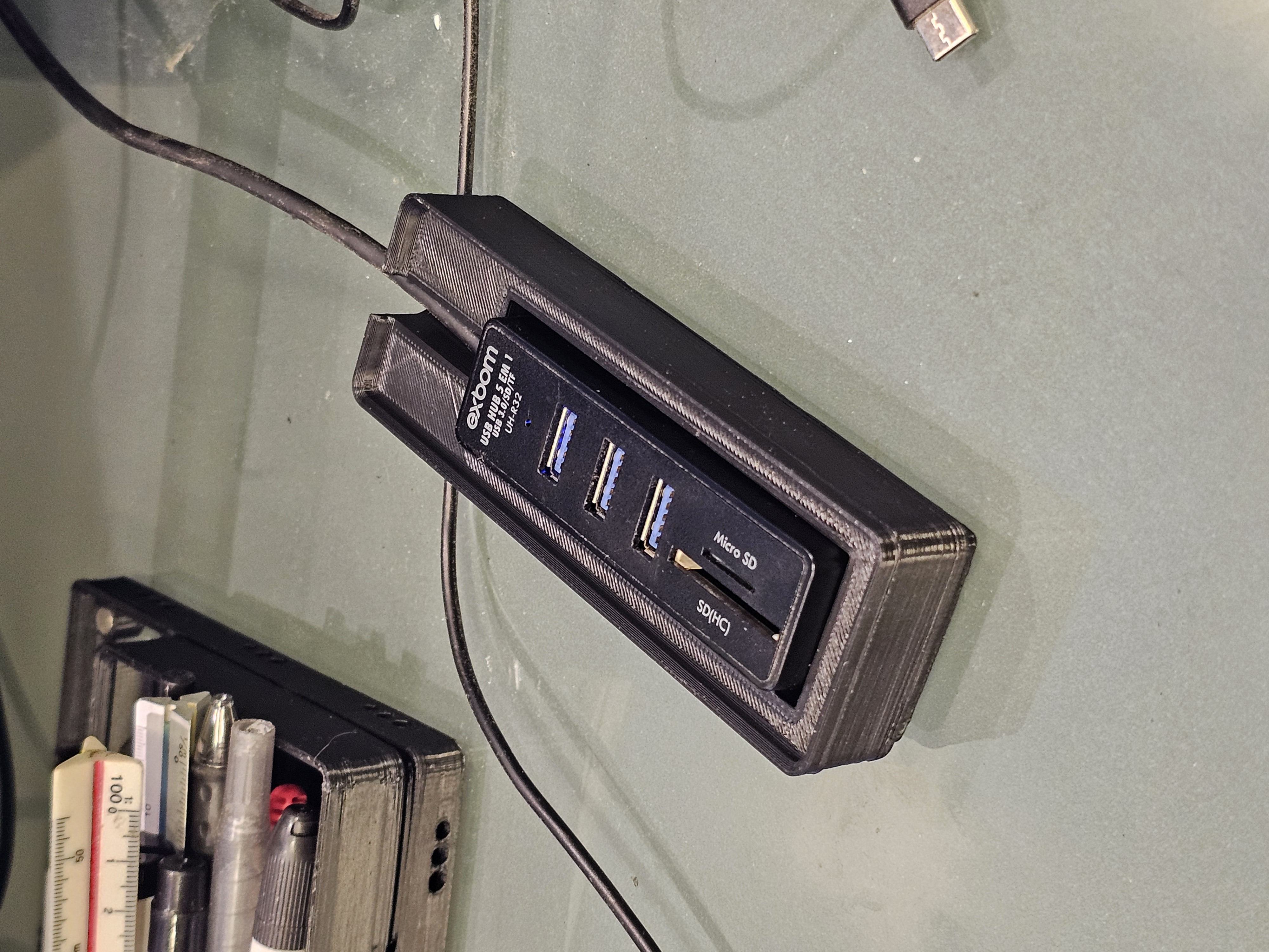 Gridfinity Hub USB Exbom 5 em 1 3D model thumbnail