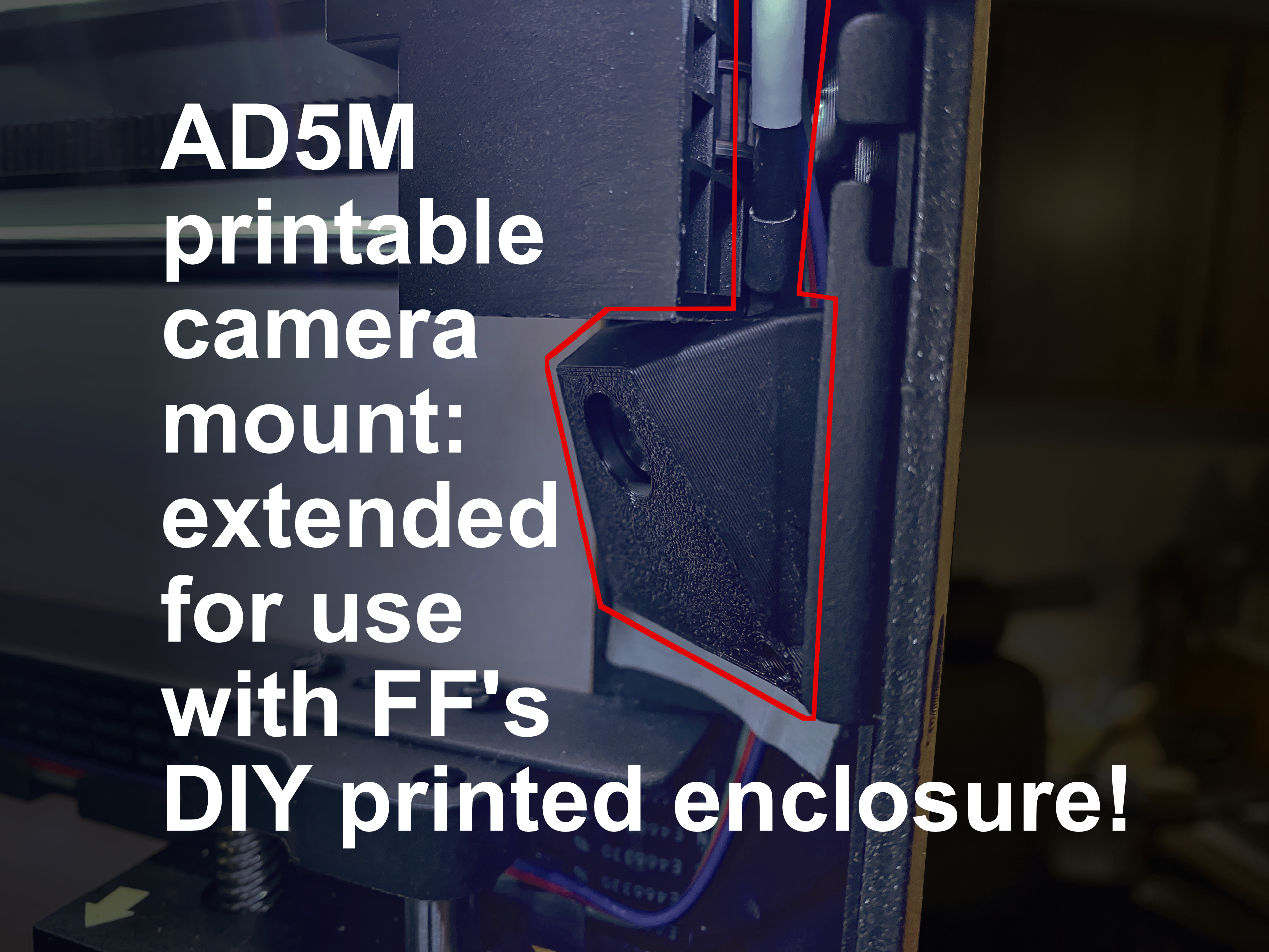 Flashforge Adventurer 5M (AD5M) Printed Camera Mounts (two to choose from) v1.0