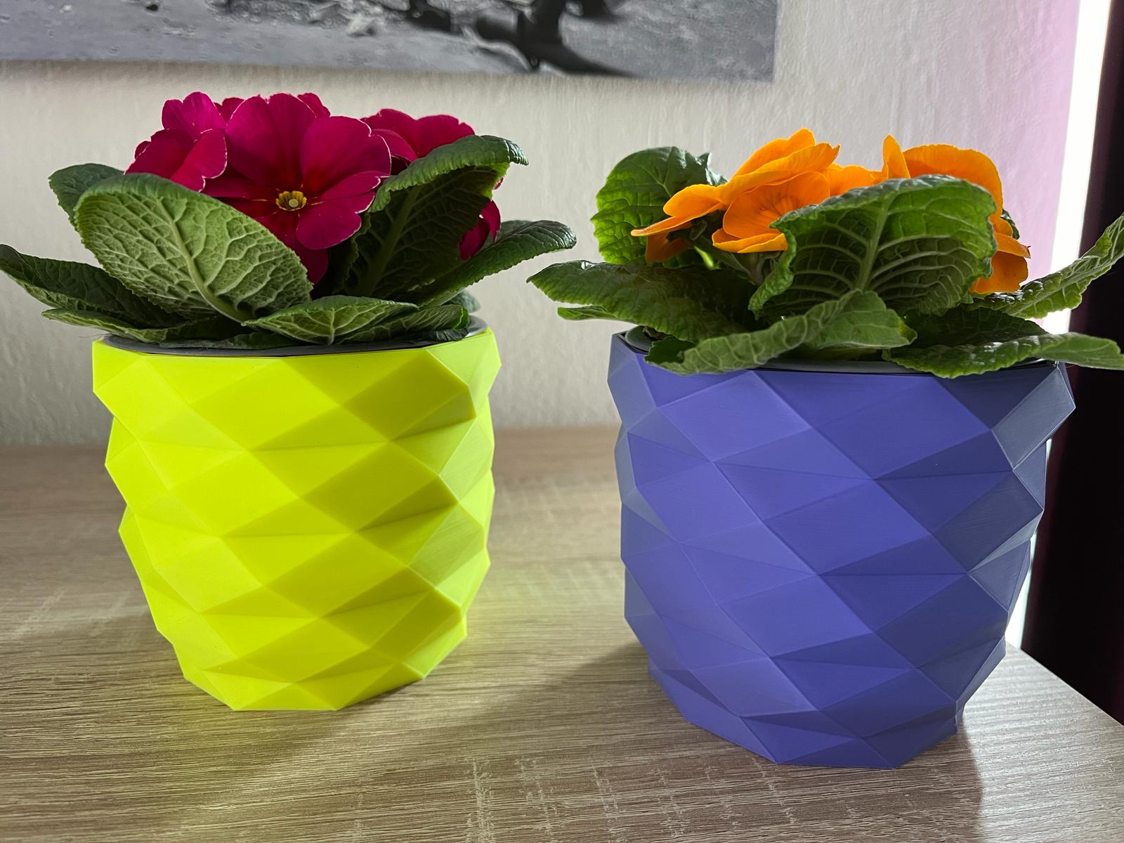 flower pot/ planter in low poly pineapple style
