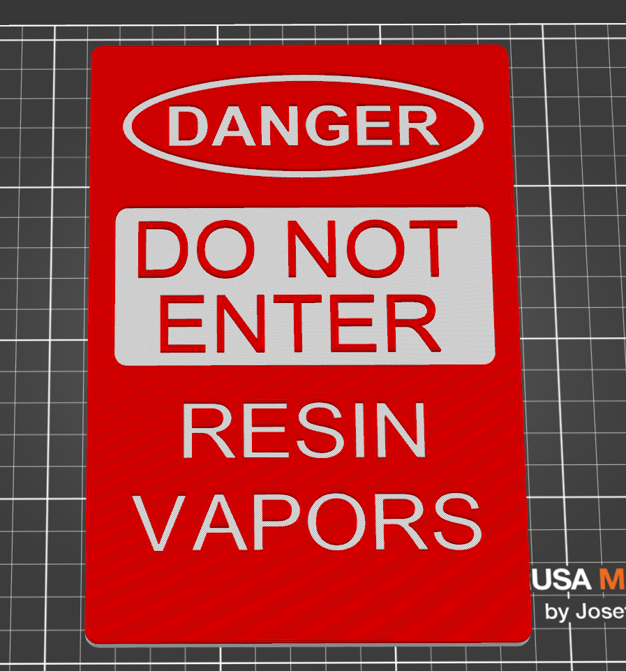 "Danger - Do Not Enter - Resin Vapors" safety sign