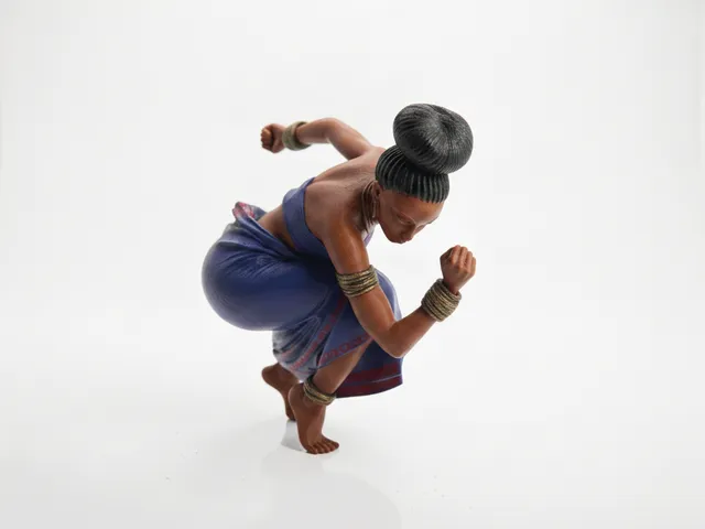 Dancing Lady Figurine Female Sculpture 3D Printable