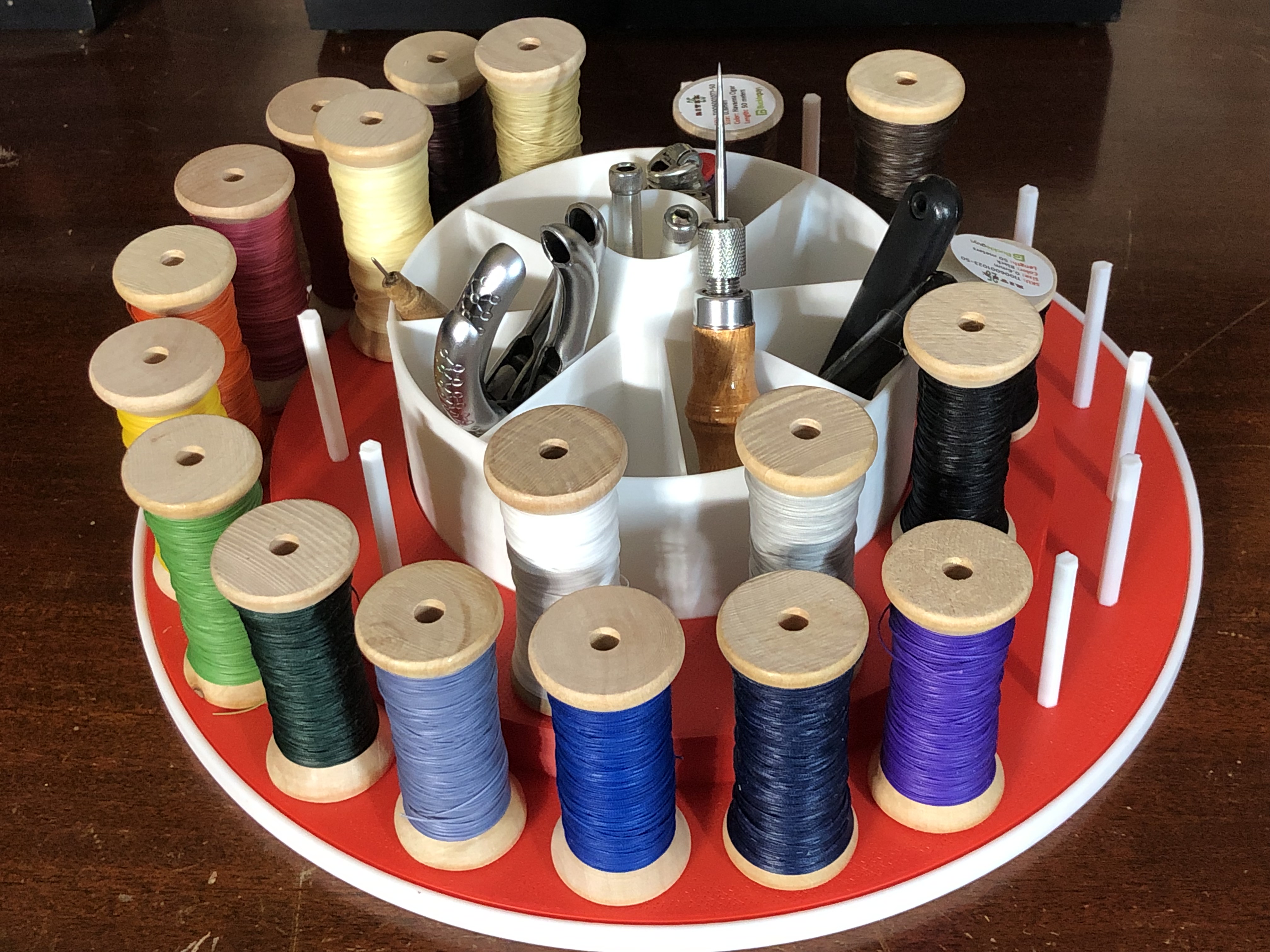 Leather Thread Spool Organizer