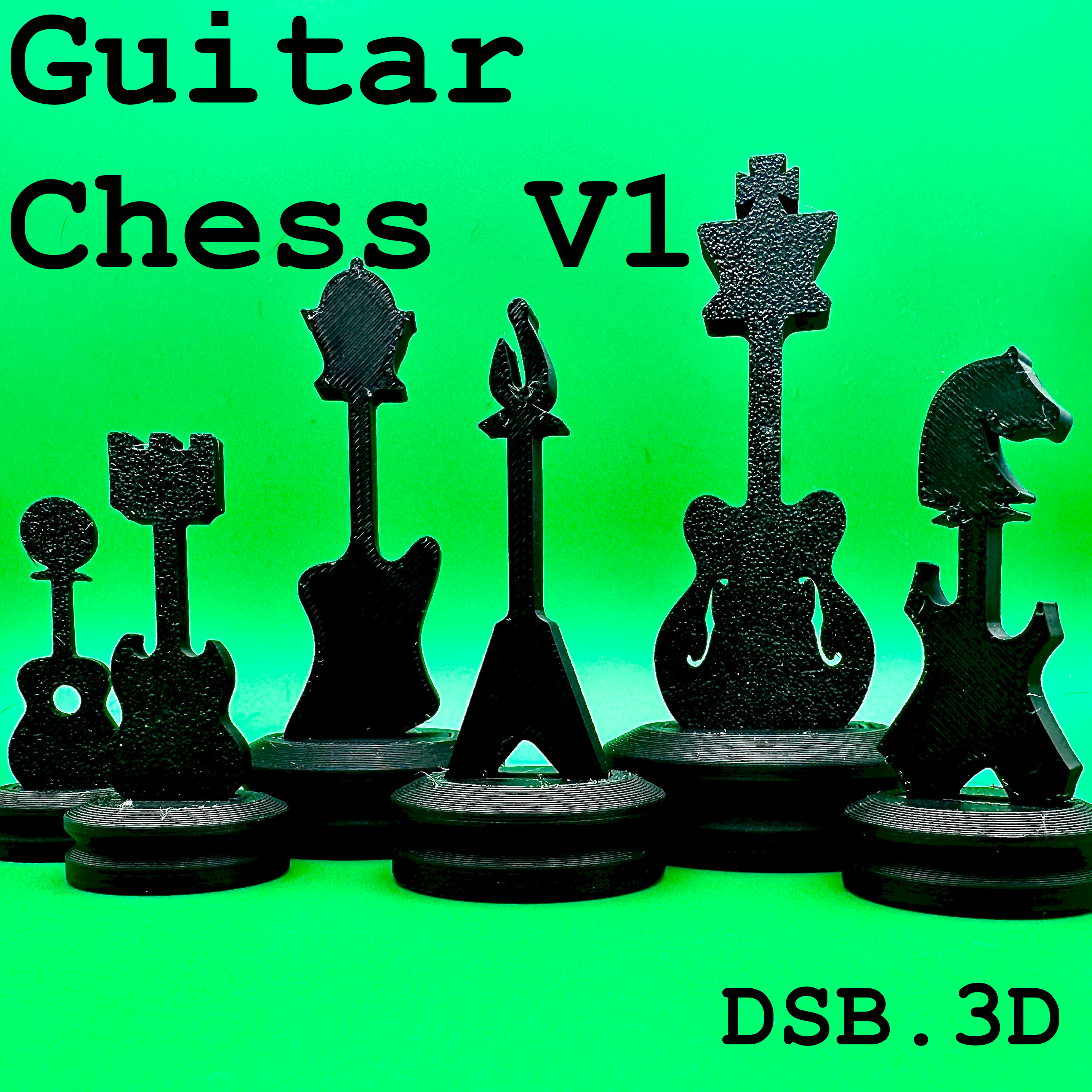 Guitar Chess Pieces