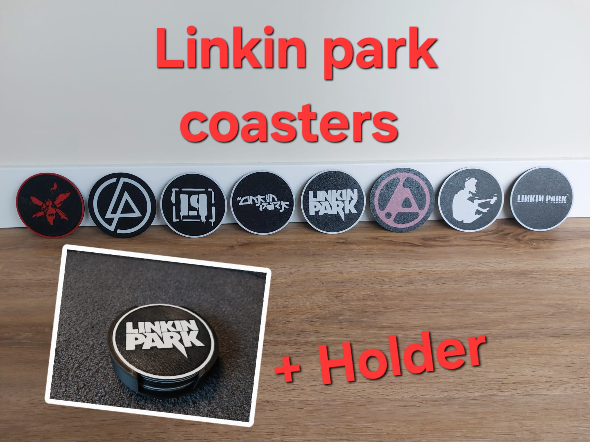 Linkin Park Coasters With Holder.