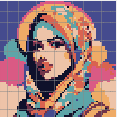 Arab woman pixel puzzle by G El Rey | Download free STL model ...