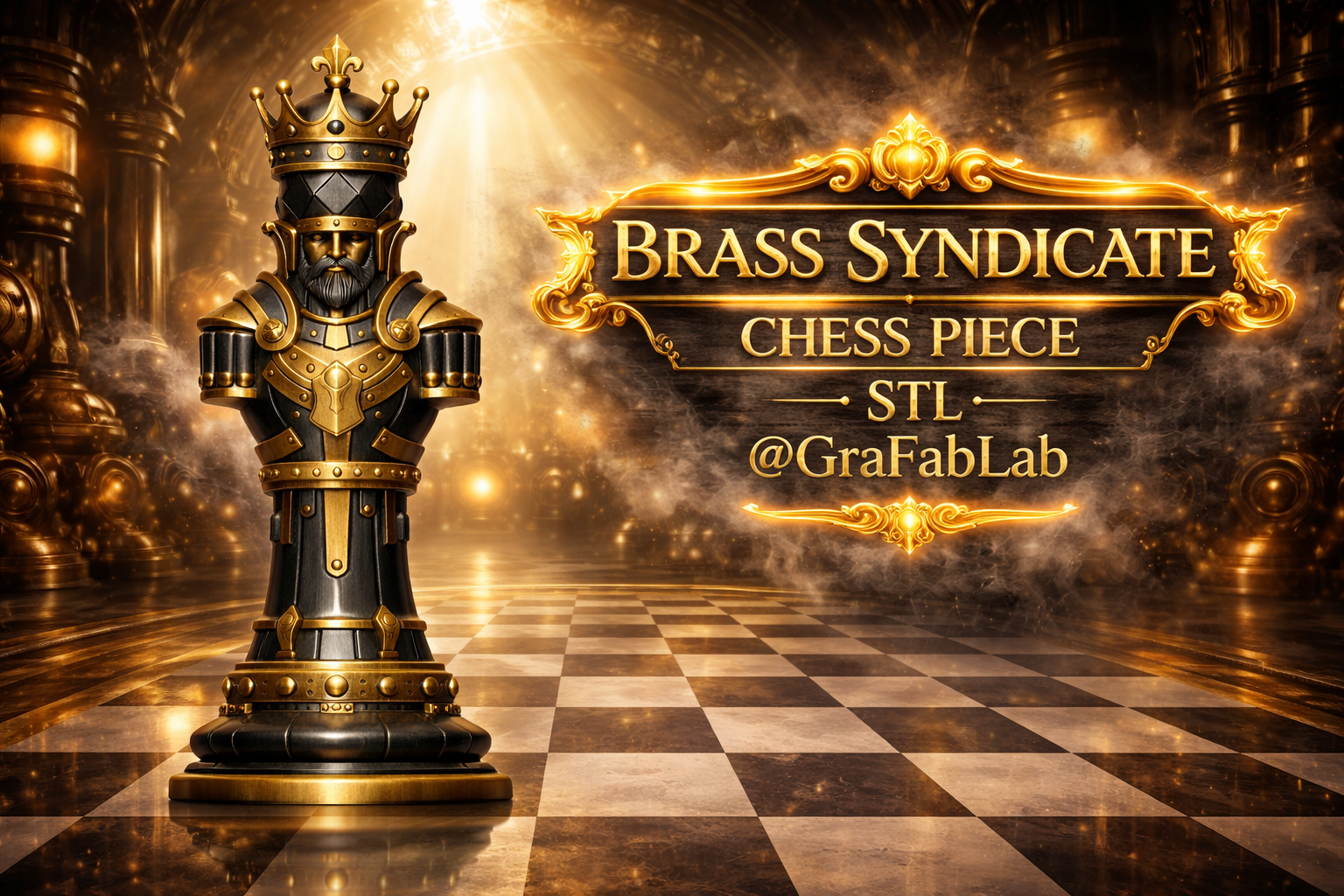 Brass Syndicate "King" - chess piece 3D model by GraFabLab