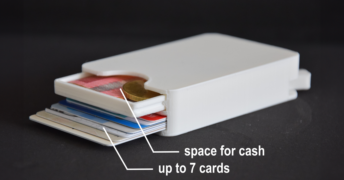 Slim Wallet - for 7 cards and cash by MakerVerse Designs | Download ...
