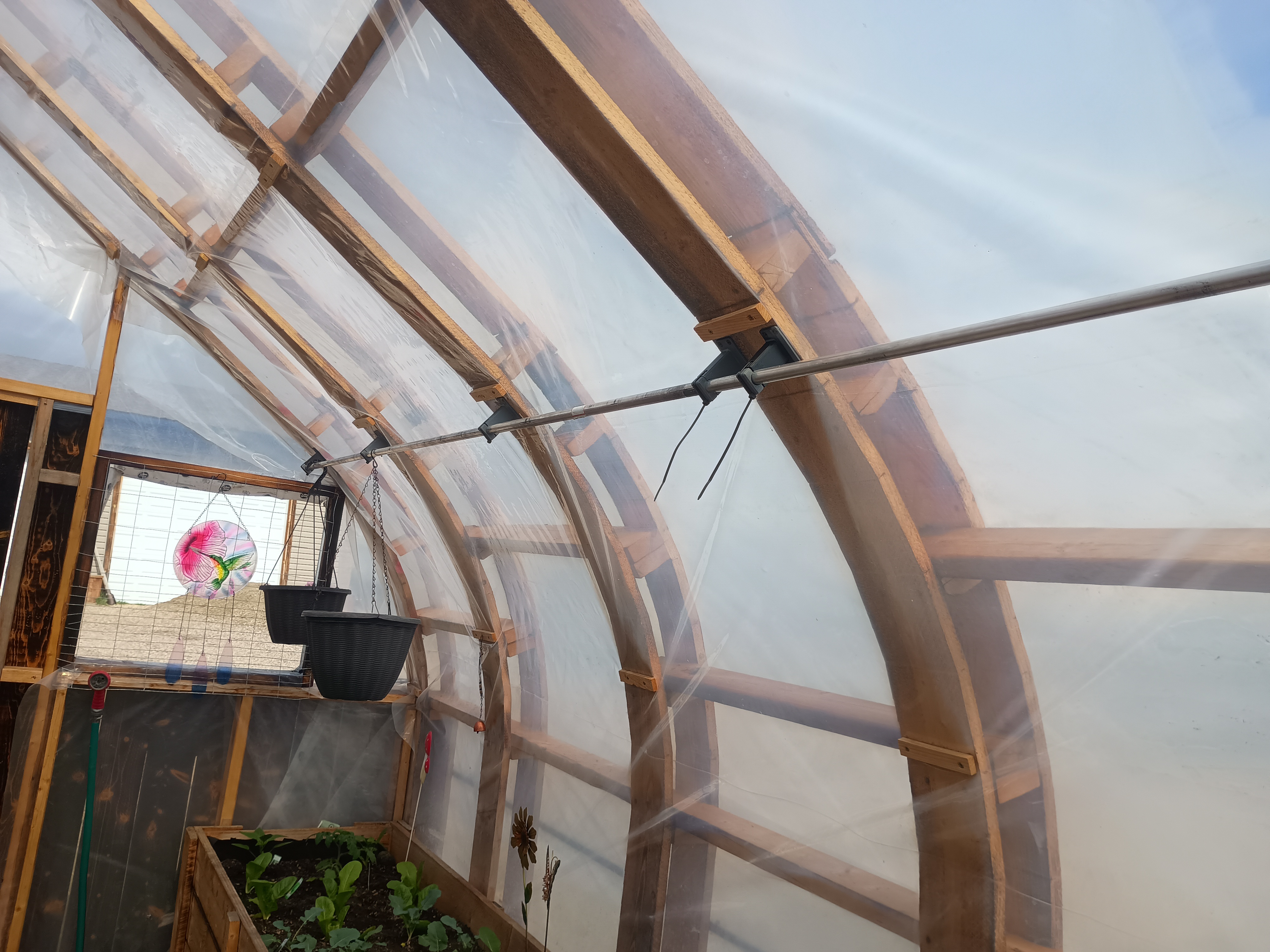 EMT pipe hanging basket support