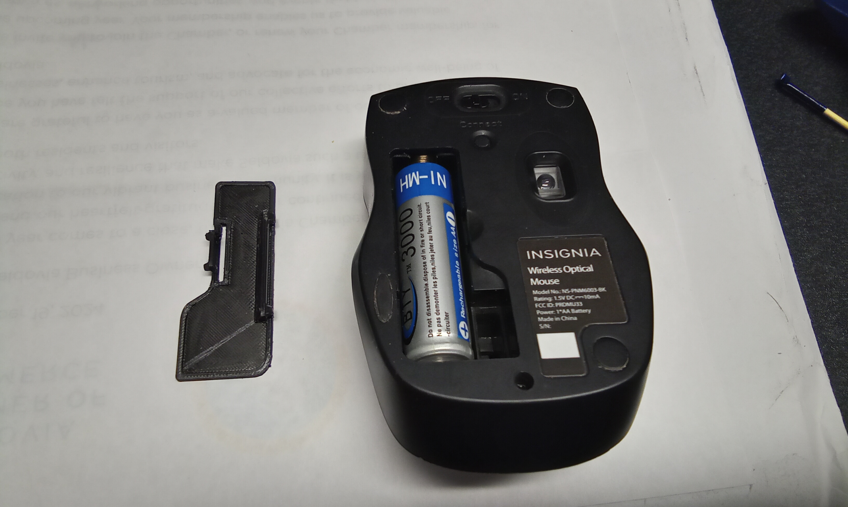Battery cover for Insignia Wireless Optical Mouse