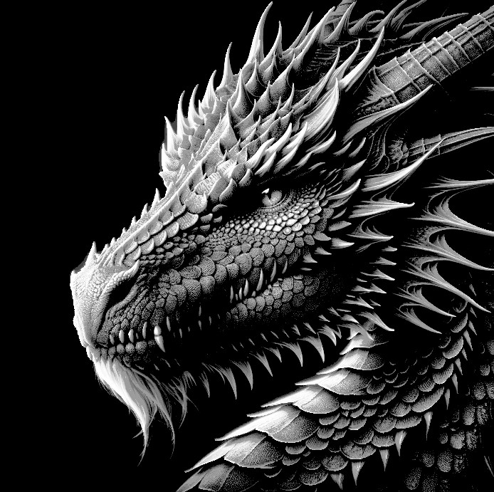 Old Dragon by AI "Filament Painting"