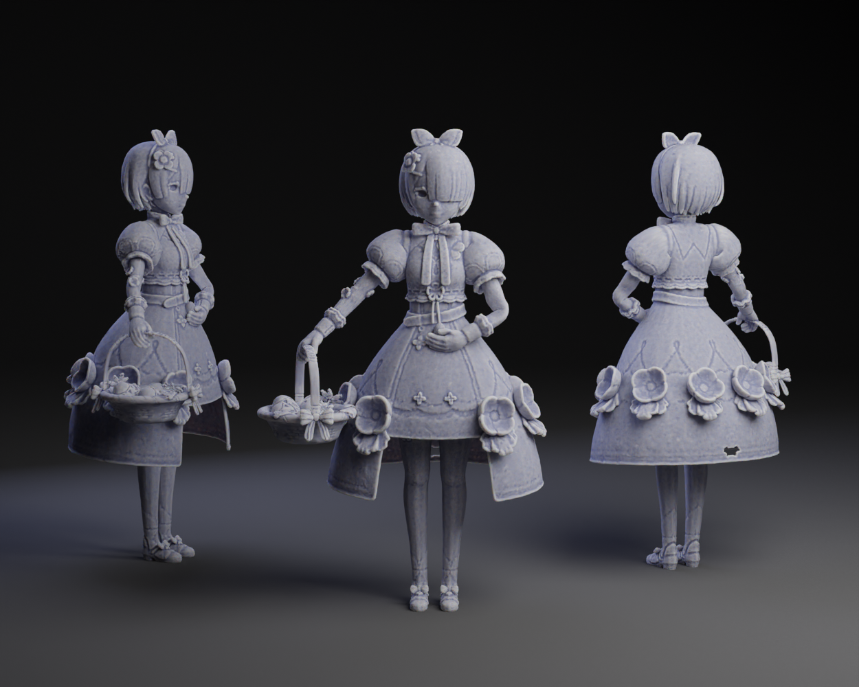 Ram in Easter Dress holding egg (re:zero)