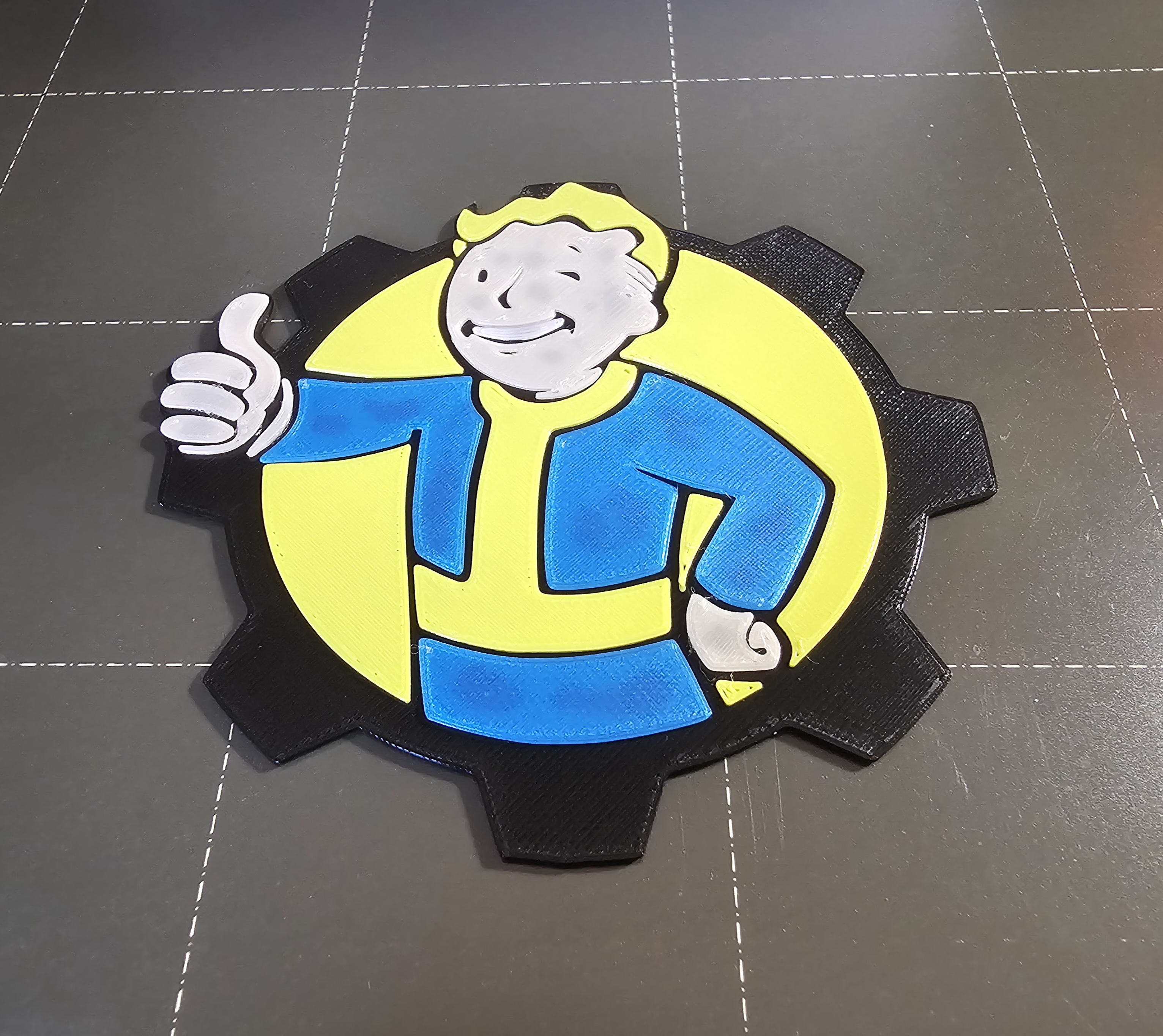 Fallout Vault boy logo with gear by Benoit | Download free STL model ...