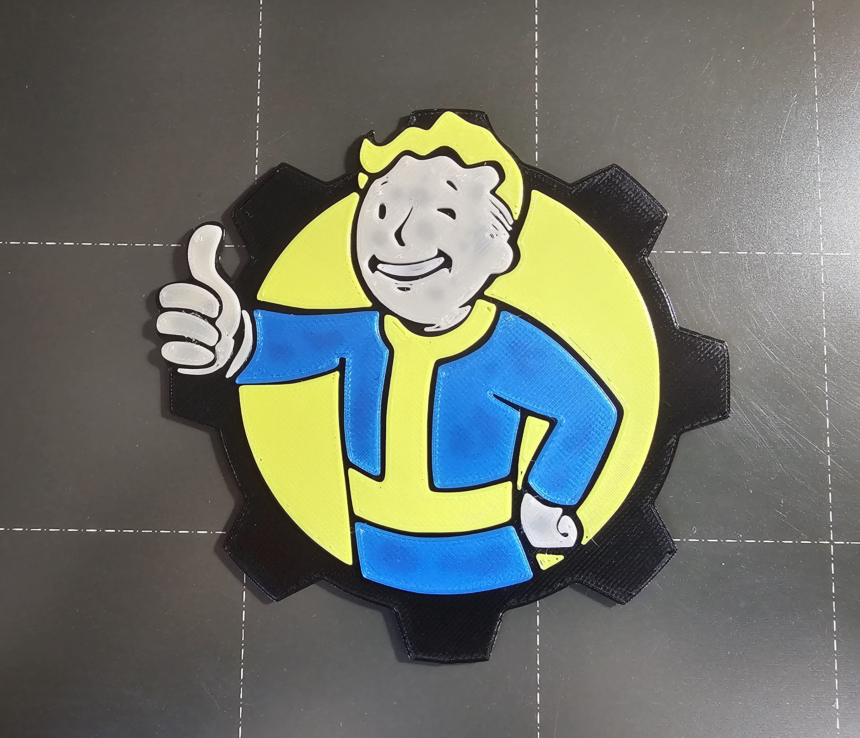 Fallout Vault boy logo with gear by Benoit | Download free STL model ...