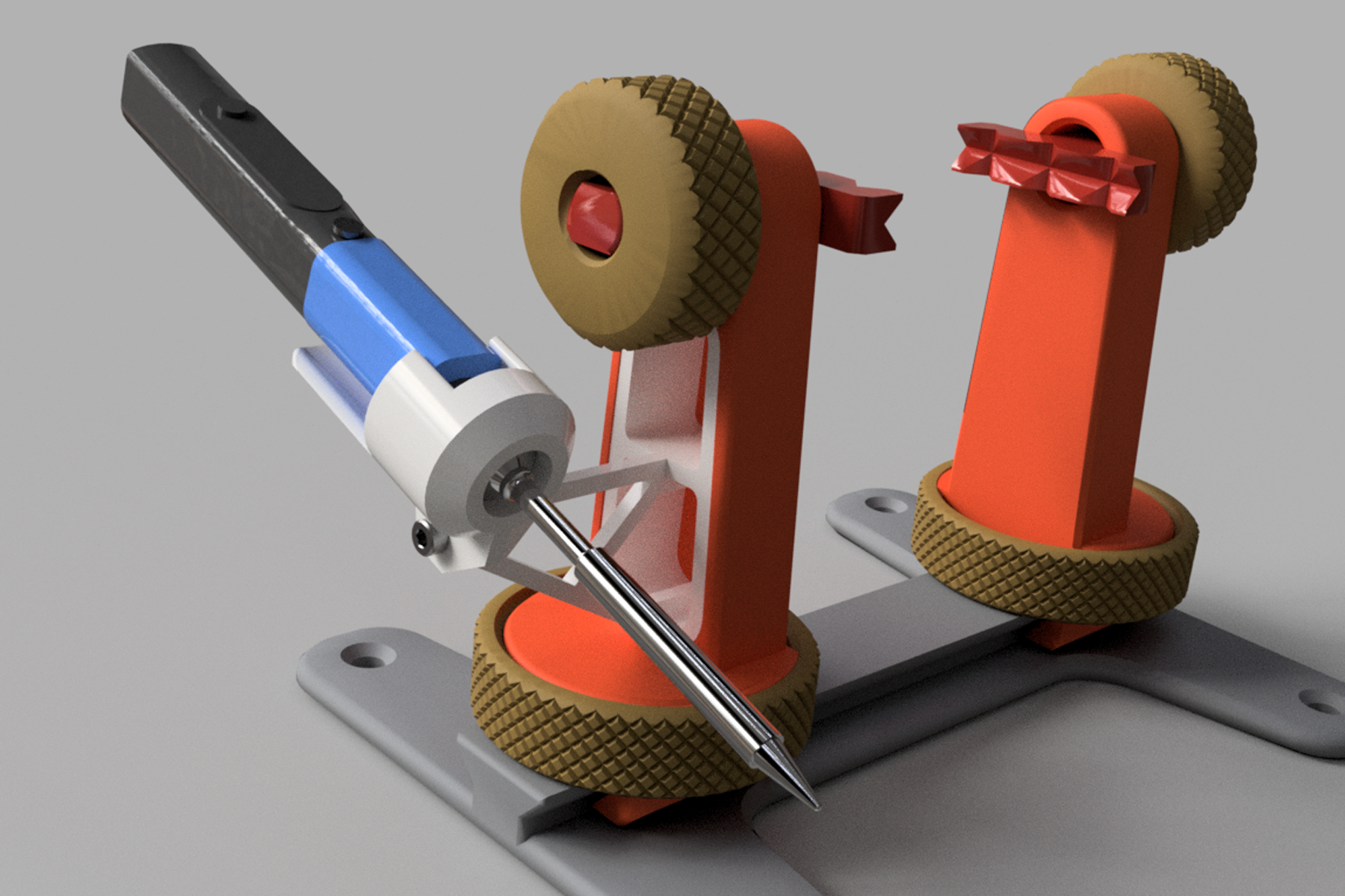 Soldering iron add-on for 'Adjustable PCB Holder Tool'