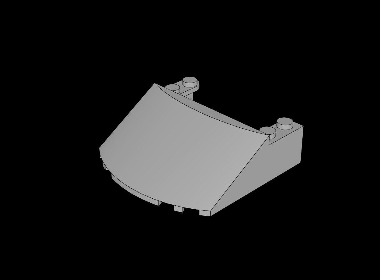 Lego Compatible (65632.dat) Windscreen  6 x  6 x  1.667 Curved