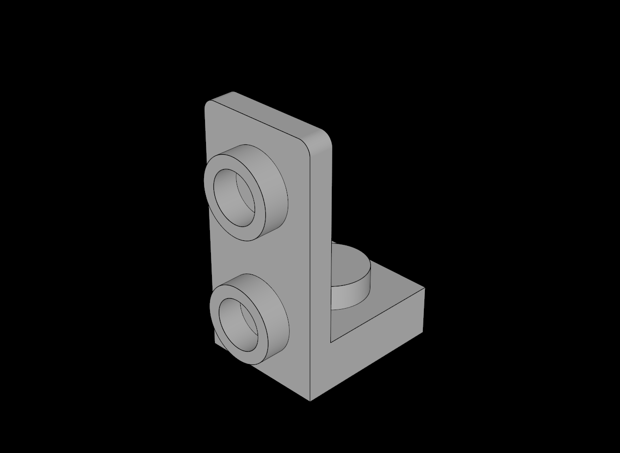 Lego Compatible (73825.dat) Bracket  1 x  1 -  2 x  1 Up
