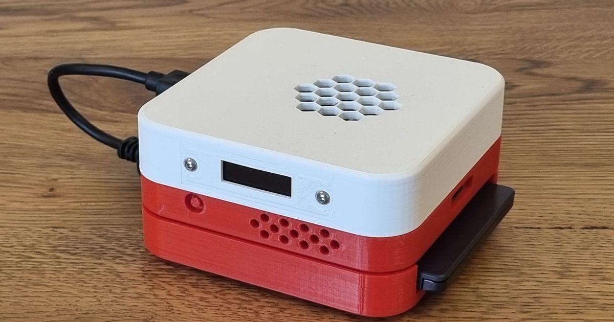 Raspberry Pi 2/3/4 case with power button and oled display by ThatGuy ...