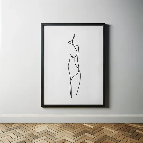 Simple silhouette of a naked woman body - wall decor