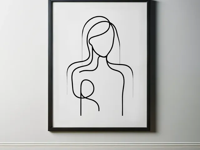 Simple silhouette woman portrait (doubled)- wall decor