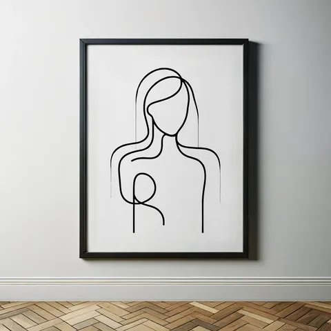 Simple silhouette woman portrait (doubled)- wall decor