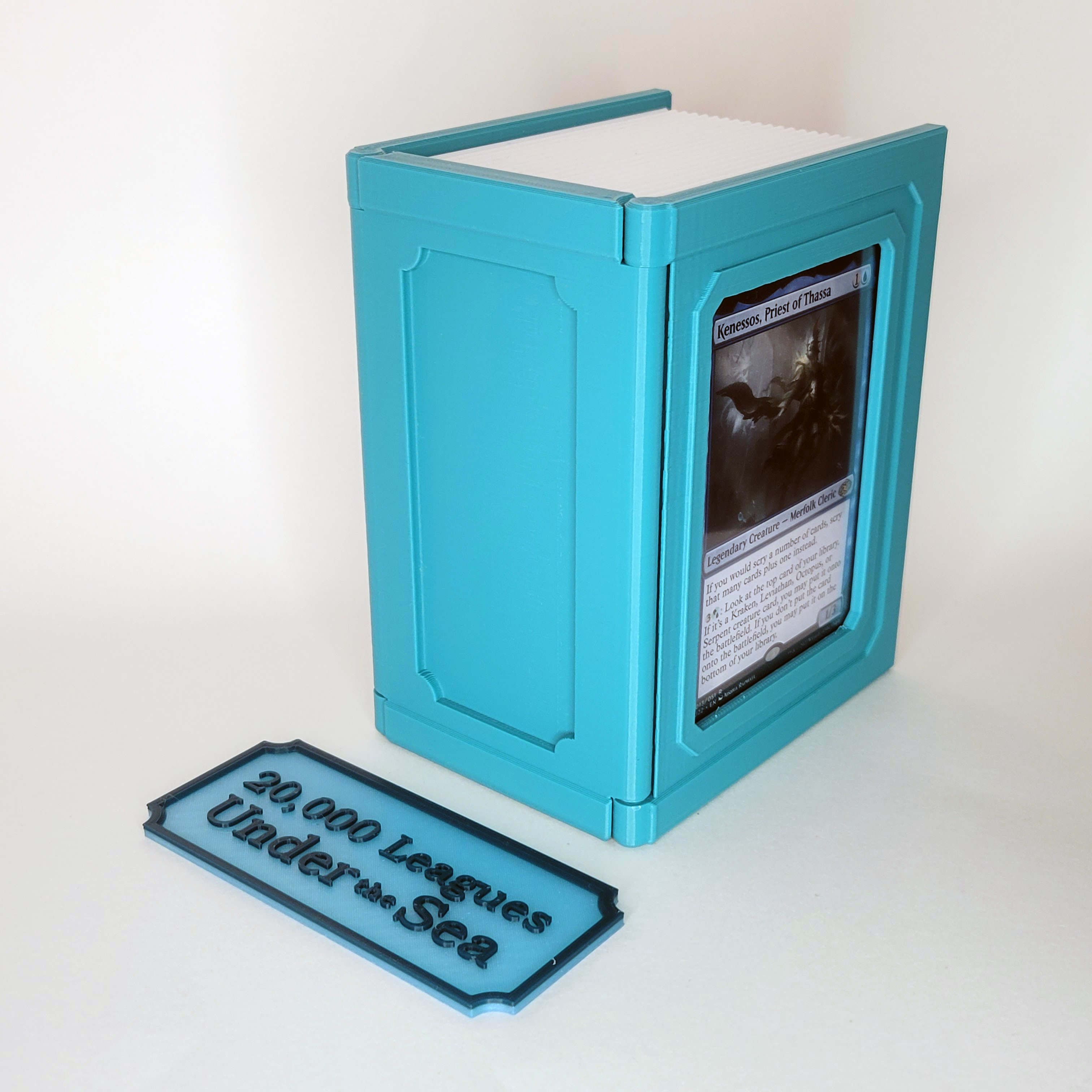 Bookshelf Deck Box - Showcase Commander/EDH - Customizeable Title and Blank Spine Options — miniatura 3