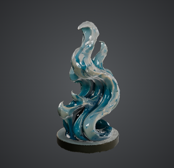 Abstract Ocean Wave Sculpture – Flowing Water Form