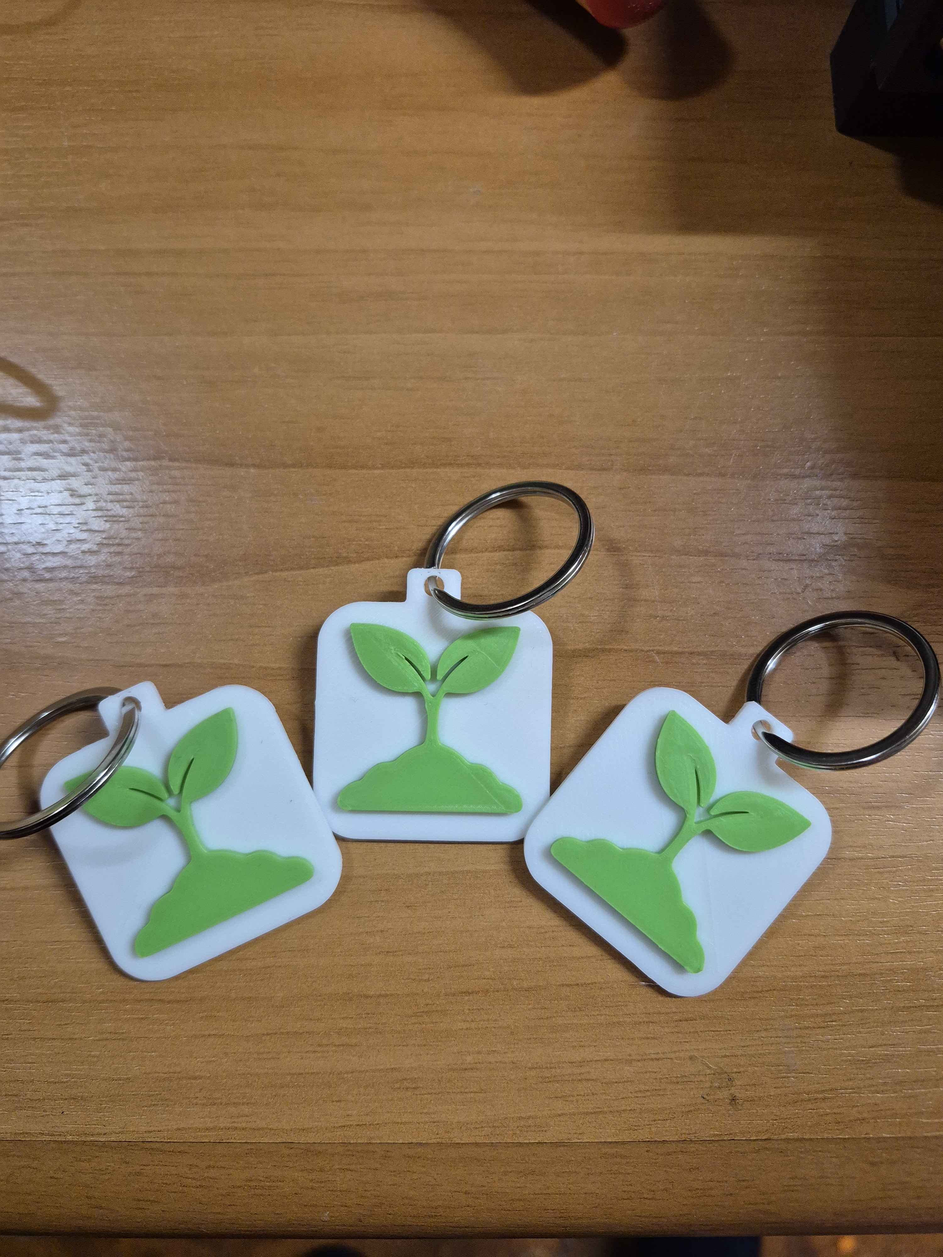 Go green cool keychain with tree