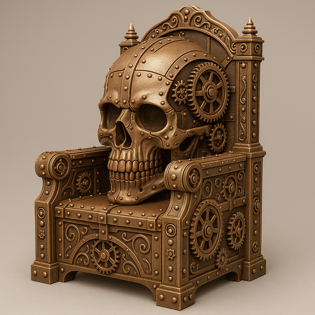 Steampunk Gear Throne Skull