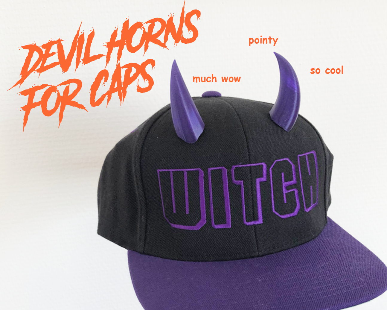 Devil horns for cap