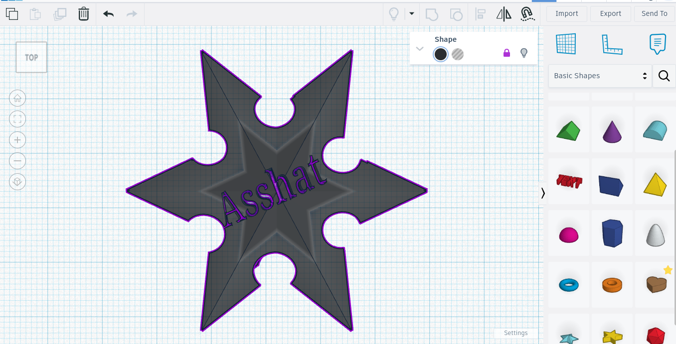 3D printed throwing star