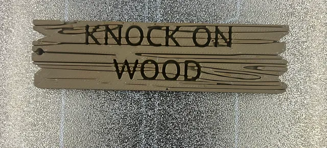 Knock on wood keychain