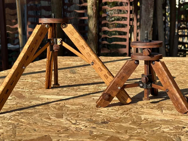 Foldable Wooden Tripod for Mobile and DSLR