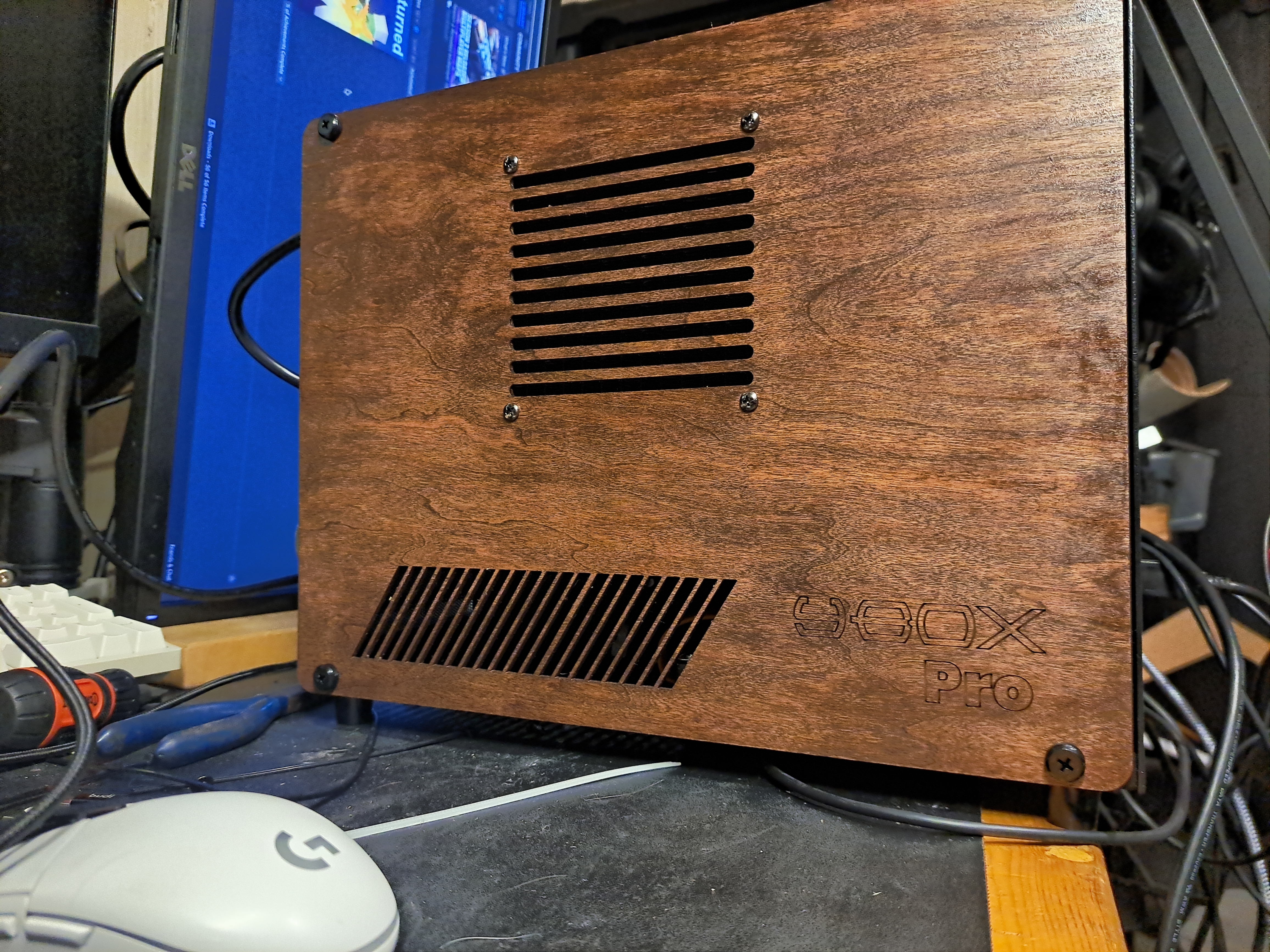 GOPIE T07 mini Tower PC case wood side panel