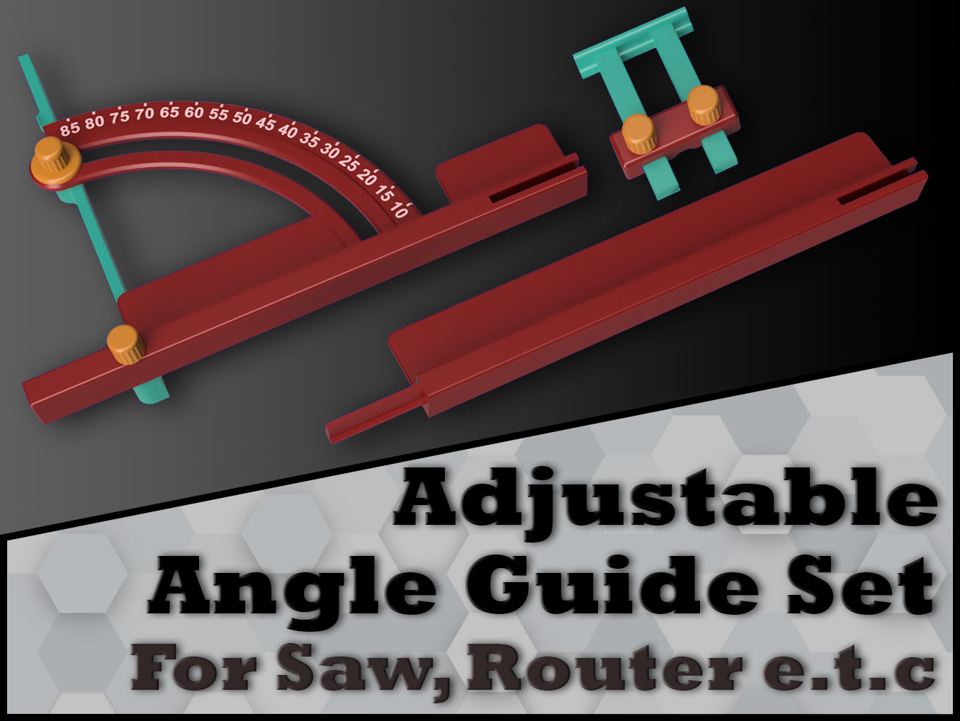 Adjustable Angle Finder and Saw Guide Rail set for your Workshop and more