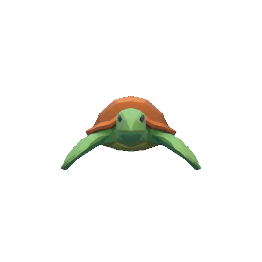 Miniatura 2 do modelo 3D Low poly turtle swimming