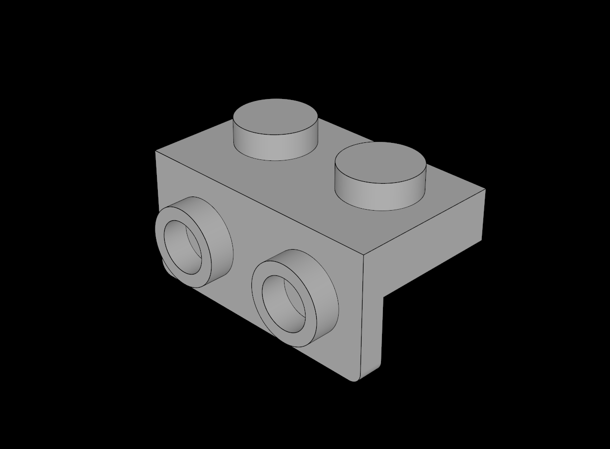 Lego Compatible (99781.dat) Bracket  1 x  2 -  1 x  2 Down